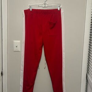 Fashion Nova Red and White Joggers